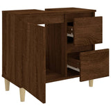 NNEVL Bathroom Cabinet Brown Oak 65x33x60 cm Engineered Wood