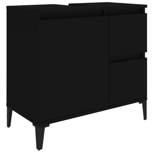 NNEVL Bathroom Cabinet Black 65x33x60 cm Engineered Wood