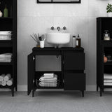 NNEVL Bathroom Cabinet Black 65x33x60 cm Engineered Wood