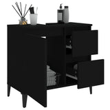 NNEVL Bathroom Cabinet Black 65x33x60 cm Engineered Wood