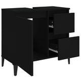 NNEVL Bathroom Cabinet Black 65x33x60 cm Engineered Wood