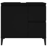 NNEVL Bathroom Cabinet Black 65x33x60 cm Engineered Wood