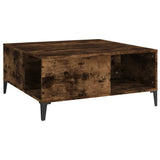 NNEVL Coffee Table Smoked Oak 80x80x36.5 cm Engineered Wood
