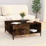 NNEVL Coffee Table Smoked Oak 80x80x36.5 cm Engineered Wood