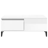 NNEVL Coffee Table High Gloss White 90x50x36.5 cm Engineered Wood
