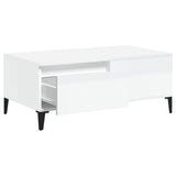 NNEVL Coffee Table High Gloss White 90x50x36.5 cm Engineered Wood