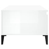 NNEVL Coffee Table High Gloss White 90x50x36.5 cm Engineered Wood