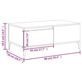 NNEVL Coffee Table High Gloss White 90x50x36.5 cm Engineered Wood