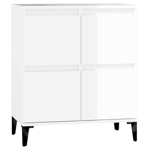 NNEVL Sideboard High Gloss White 60x35x70 cm Engineered Wood