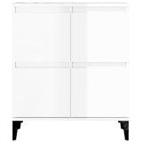 NNEVL Sideboard High Gloss White 60x35x70 cm Engineered Wood