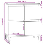 NNEVL Sideboard High Gloss White 60x35x70 cm Engineered Wood