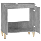 NNEVL Sink Cabinet Concrete Grey 58x33x60 cm Engineered Wood
