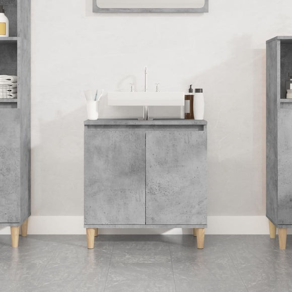 NNEVL Sink Cabinet Concrete Grey 58x33x60 cm Engineered Wood