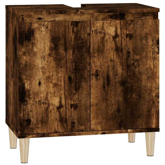 NNEVL Sink Cabinet Smoked Oak 58x33x60 cm Engineered Wood