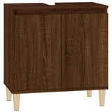 NNEVL Sink Cabinet Brown Oak 58x33x60 cm Engineered Wood