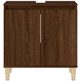 NNEVL Sink Cabinet Brown Oak 58x33x60 cm Engineered Wood