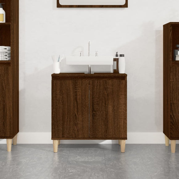 NNEVL Sink Cabinet Brown Oak 58x33x60 cm Engineered Wood