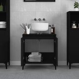 NNEVL Sink Cabinet Black 58x33x60 cm Engineered Wood