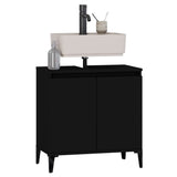 NNEVL Sink Cabinet Black 58x33x60 cm Engineered Wood