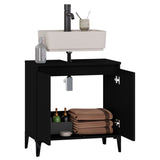 NNEVL Sink Cabinet Black 58x33x60 cm Engineered Wood