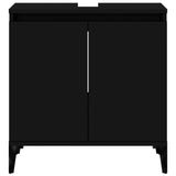 NNEVL Sink Cabinet Black 58x33x60 cm Engineered Wood