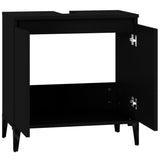 NNEVL Sink Cabinet Black 58x33x60 cm Engineered Wood
