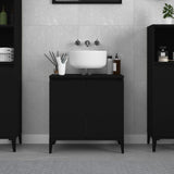 NNEVL Sink Cabinet Black 58x33x60 cm Engineered Wood