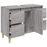 NNEVL Sink Cabinet Grey Sonoma 80x33x60 cm Engineered Wood