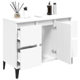 NNEVL Sink Cabinet White 80x33x60 cm Engineered Wood
