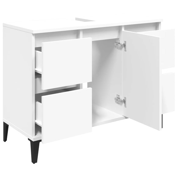 NNEVL Sink Cabinet White 80x33x60 cm Engineered Wood