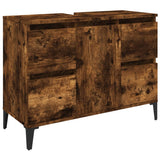 NNEVL Sink Cabinet Smoked Oak 80x33x60 cm Engineered Wood