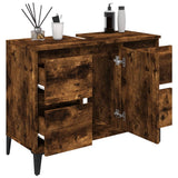 NNEVL Sink Cabinet Smoked Oak 80x33x60 cm Engineered Wood