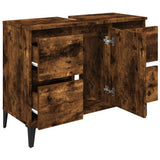 NNEVL Sink Cabinet Smoked Oak 80x33x60 cm Engineered Wood