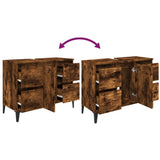 NNEVL Sink Cabinet Smoked Oak 80x33x60 cm Engineered Wood