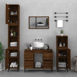 NNEVL Sink Cabinet Brown Oak 80x33x60 cm Engineered Wood