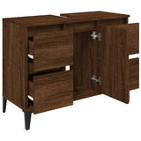 NNEVL Sink Cabinet Brown Oak 80x33x60 cm Engineered Wood