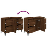 NNEVL Sink Cabinet Brown Oak 80x33x60 cm Engineered Wood