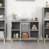 NNEVL Sink Cabinet Concrete Grey 80x33x60 cm Engineered Wood