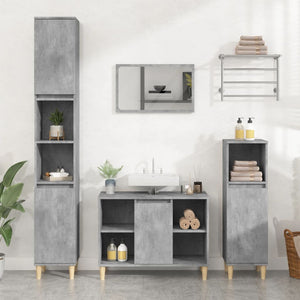 NNEVL Sink Cabinet Concrete Grey 80x33x60 cm Engineered Wood