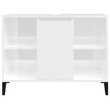 NNEVL Sink Cabinet High Gloss White 80x33x60 cm Engineered Wood