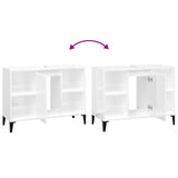 NNEVL Sink Cabinet High Gloss White 80x33x60 cm Engineered Wood