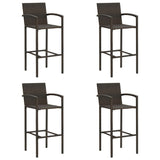NNEVL Bar Stools 4 pcs Brown Poly Rattan