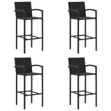 NNEVL Bar Stools 4 pcs Black Poly Rattan