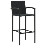 NNEVL Bar Stools 4 pcs Black Poly Rattan