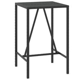 NNEVL Bar Table with Glass Top Black 70x70x110 cm Poly Rattan
