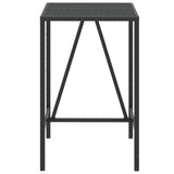 NNEVL Bar Table with Glass Top Black 70x70x110 cm Poly Rattan