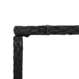 NNEVL Bar Table with Glass Top Black 70x70x110 cm Poly Rattan