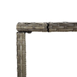 NNEVL Bar Table with Glass Top Grey 180x70x110 cm Poly Rattan