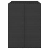 NNEVL Bar Table with Glass Top Black 105x80x110 cm Poly Rattan