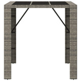 NNEVL Bar Table with Glass Top Grey 105x80x110 cm Poly Rattan